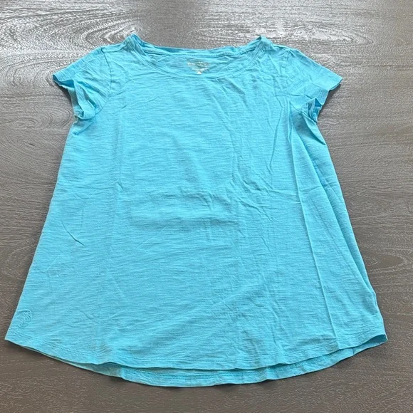 Lilly Pulitzer Aqua Etta Slub Cotton Shirt, size S, like new - Picture 1 of 4